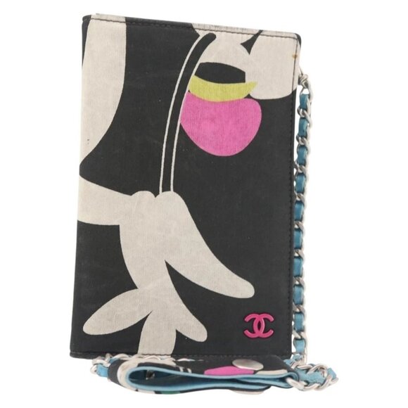 CHANEL Chain Compact Wallet Satin Black CC Auth 143013 - Picture 1 of 16